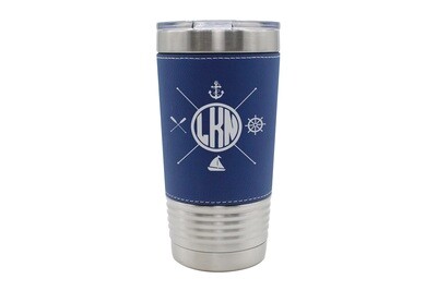 Leatherette 20 oz Custom Location with Nautical Themes Insulated Tumbler