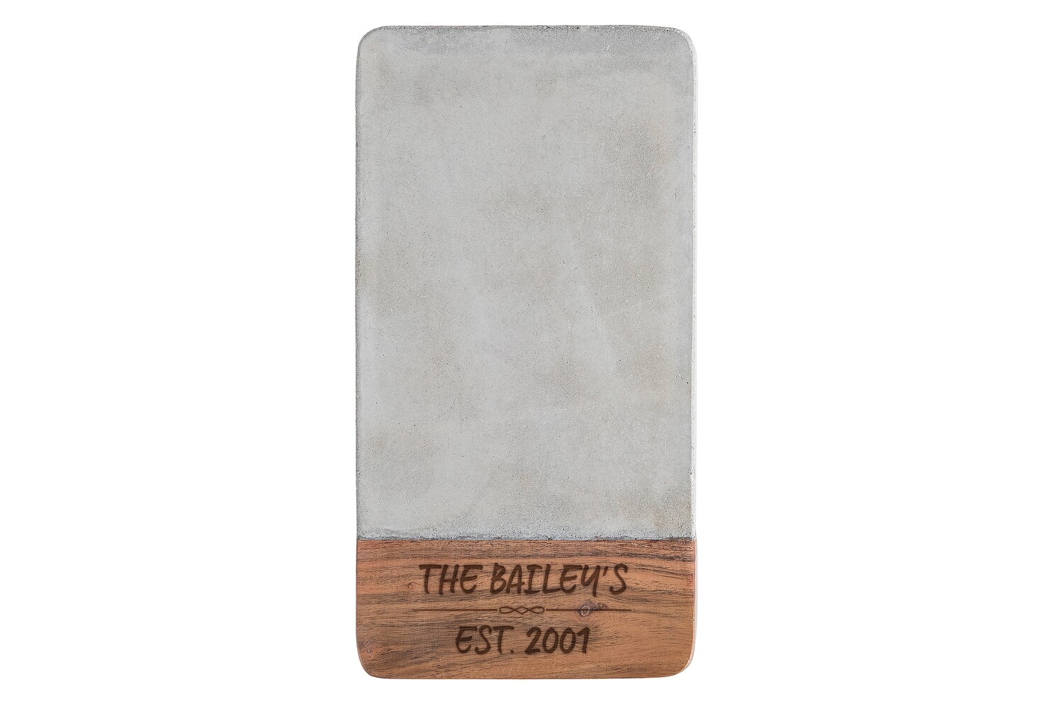 Personalized Concrete & Wood Cutting Board with Family Name