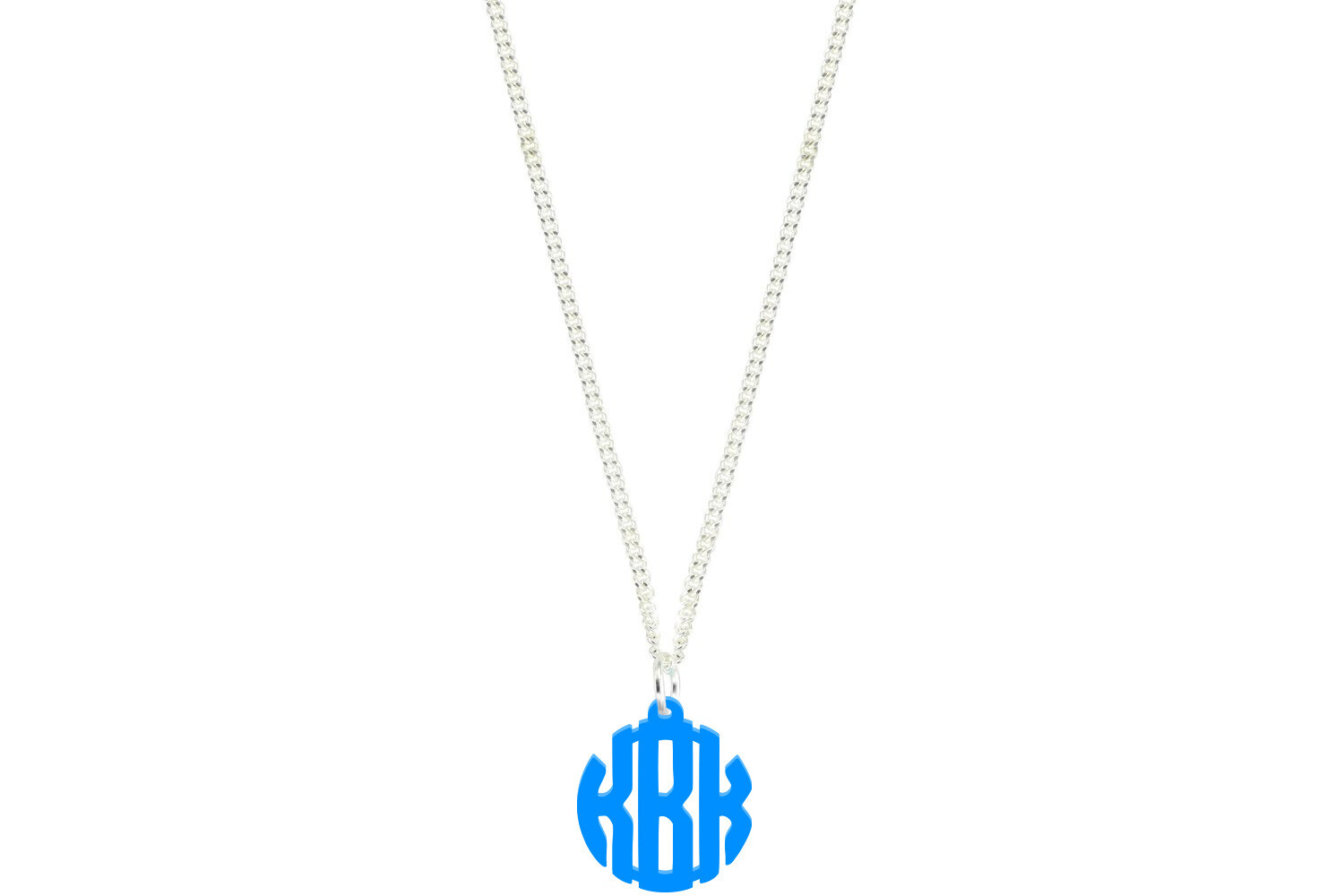 Clean Block Monogram with Chain Necklace