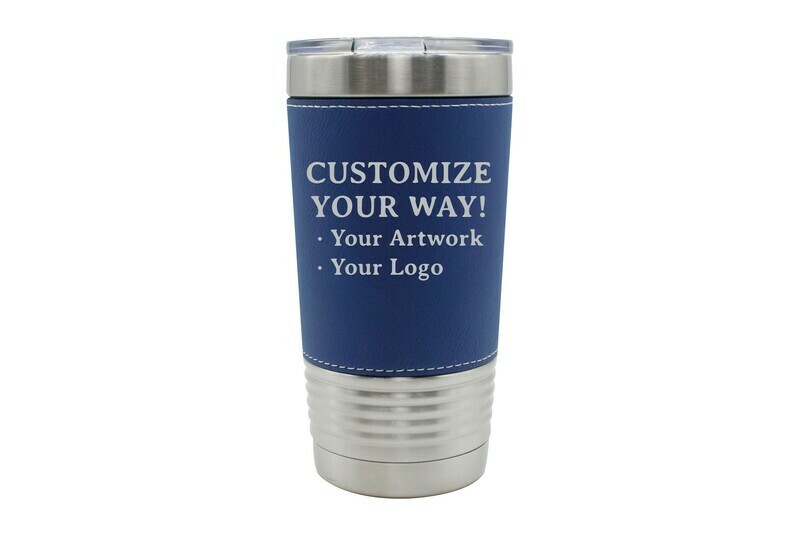 Customize Your Way - 20 oz LEATHERETTE Insulated Tumbler - BLACK