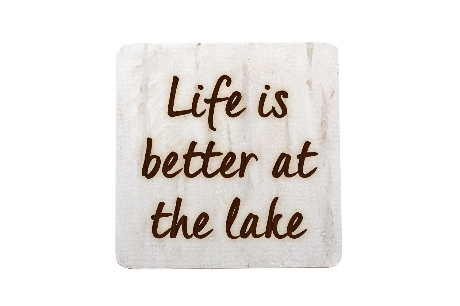 Life is Better at the Lake or Beach Hand-Painted Wood Coaster Set