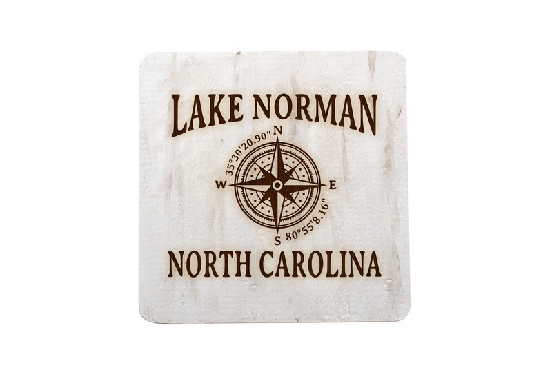 Custom Location w/Latitude Longitude Hand-Painted Wood Coaster Set