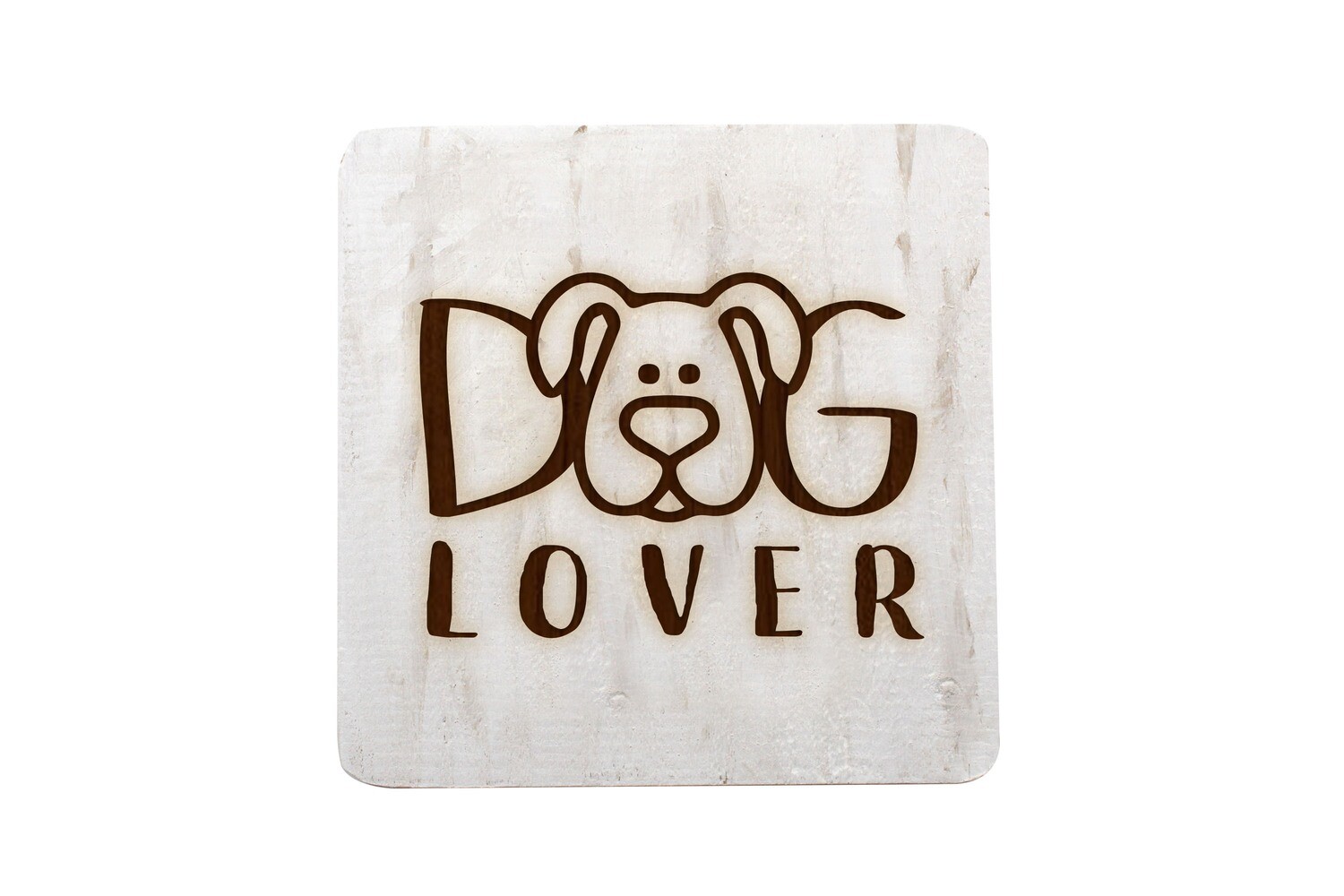 Dog or Cat Lover Image on Hand-Painted Wood Coaster Set