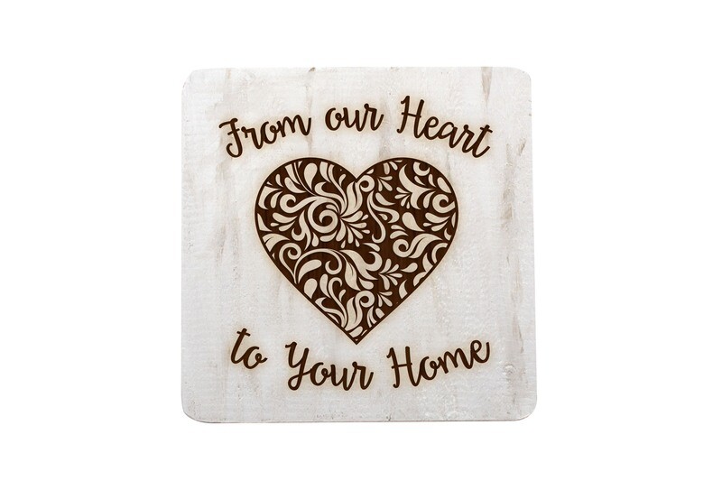 From our Heart to Your Home Hand-Painted Wood Coaster Set