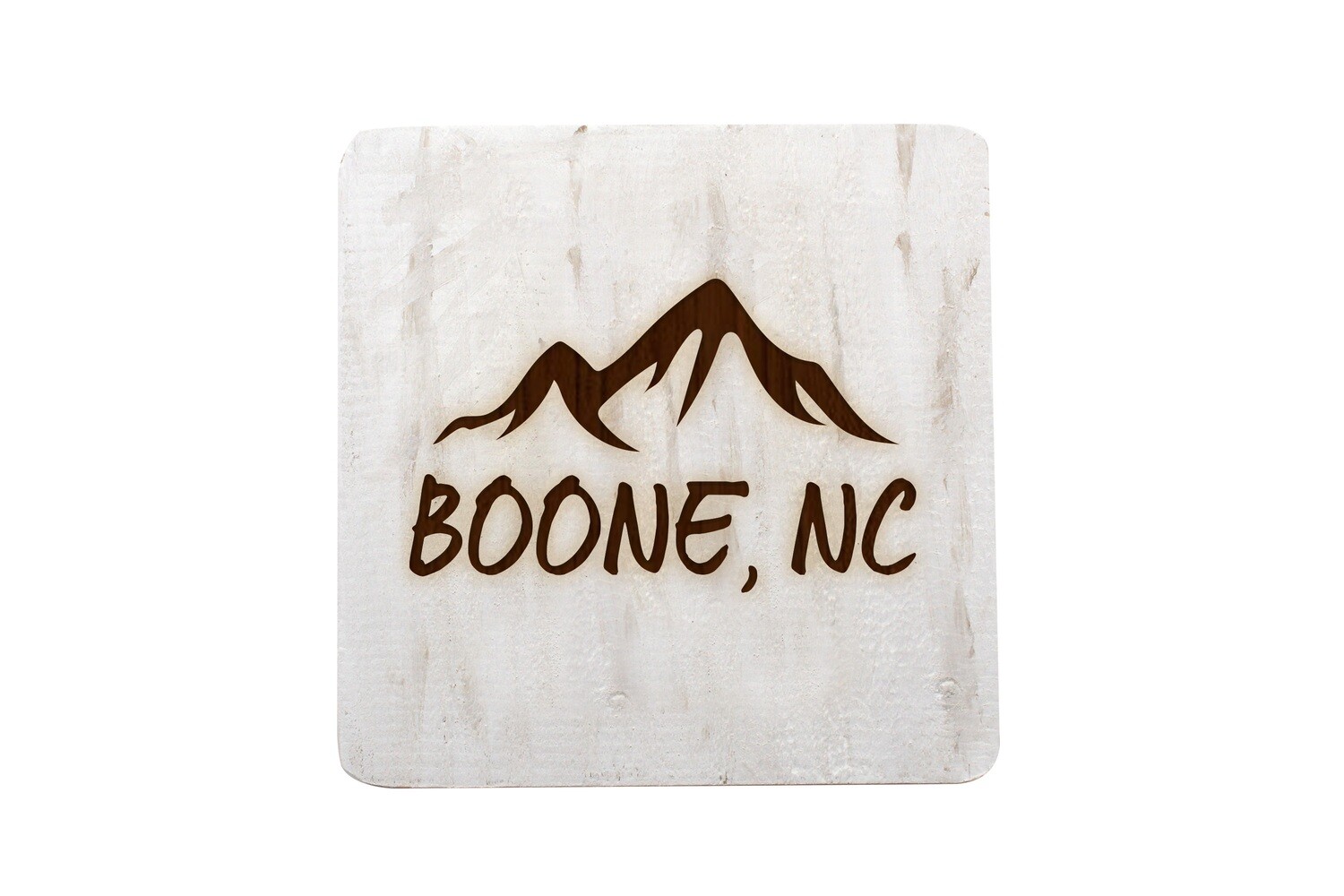 Mountains Customized with City & State Hand-Painted Wood Coaster Set