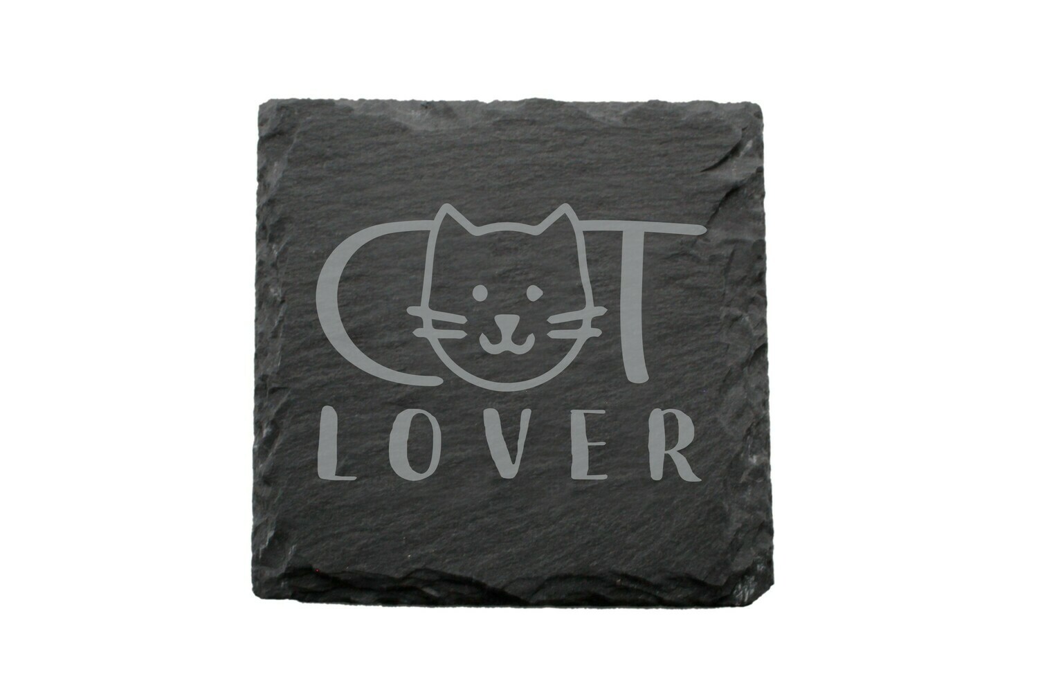 Dog or Cat Lover Image on Slate Coaster Set