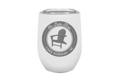 On Lake Time w/Chair & Customized Location Insulated Tumbler 12 oz
