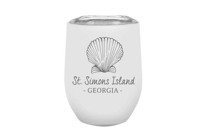 Seashell & Customized Location Insulated Tumbler 12 oz