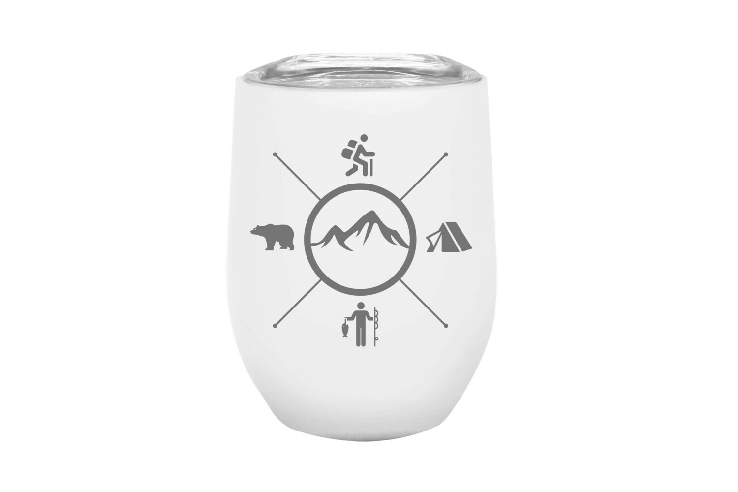 Mountains with 4 Outdoor Themes Insulated Tumbler 12 oz