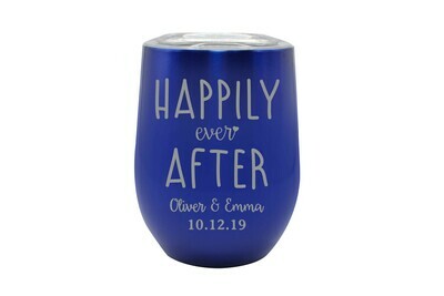 Custom Happily Ever After with Names & Date Insulated Tumbler 12 oz
