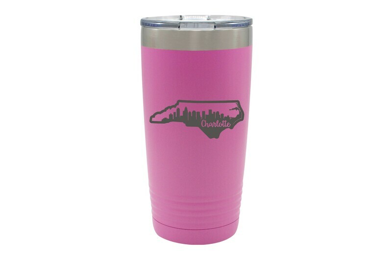 Custom State Shape with City Skyline Insulated Tumbler 20 0z