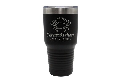 Crab Outline & Customized Location Insulated Tumbler 30 oz