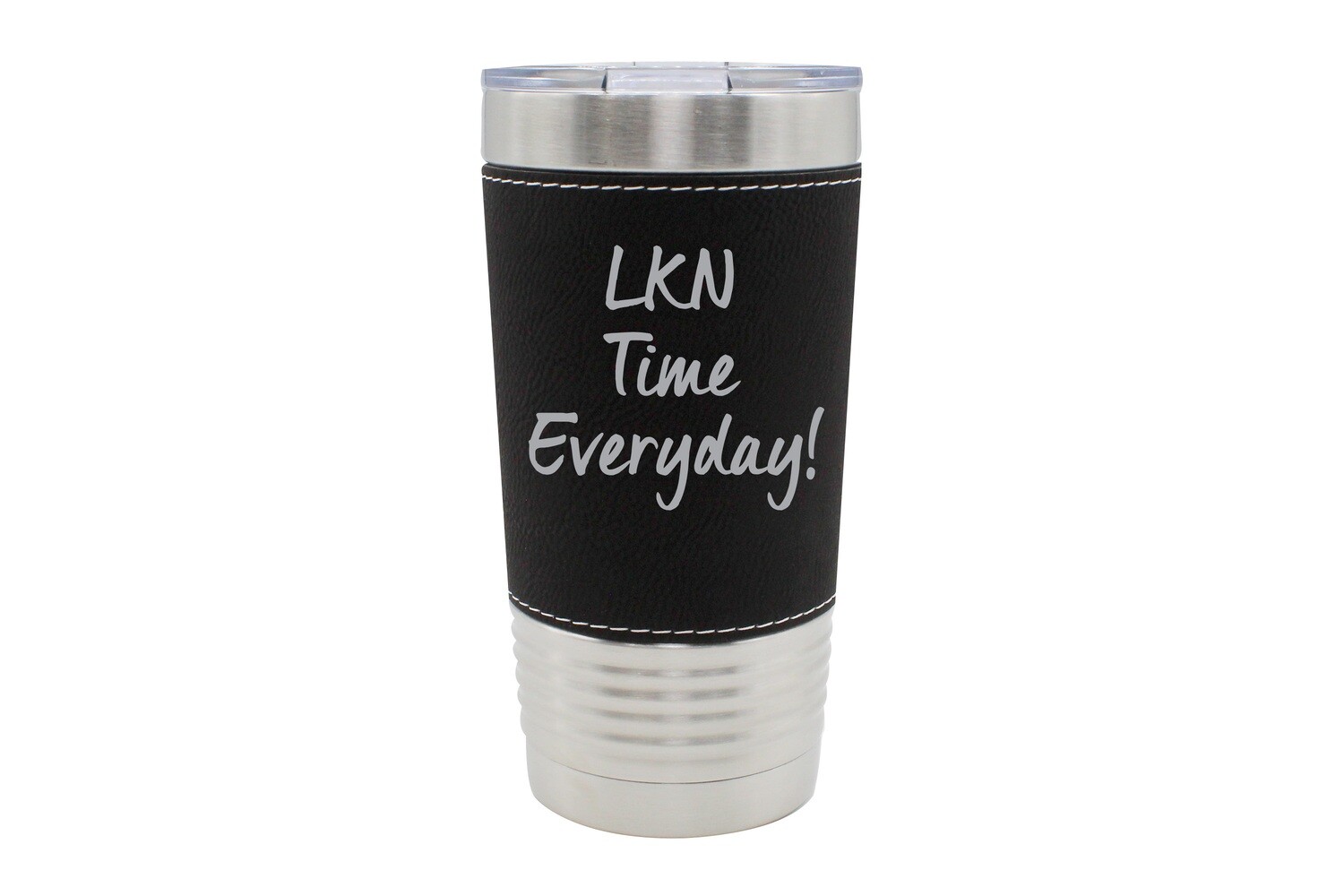Leatherette 20 oz Customized Location "LKN" Time Everyday Personalized Tumbler