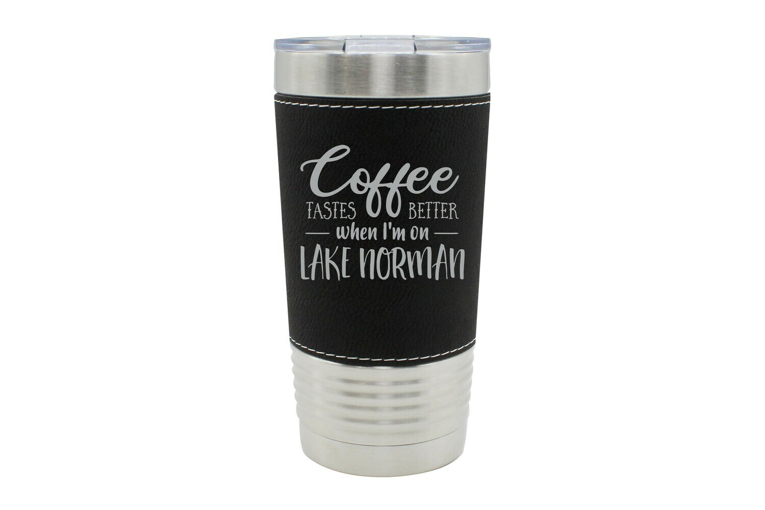 Leatherette 20 oz Coffee Tastes better with Customized Location Insulated Tumbler