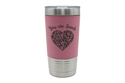 Leatherette 20 oz Heart You Are Loved Insulated Tumbler