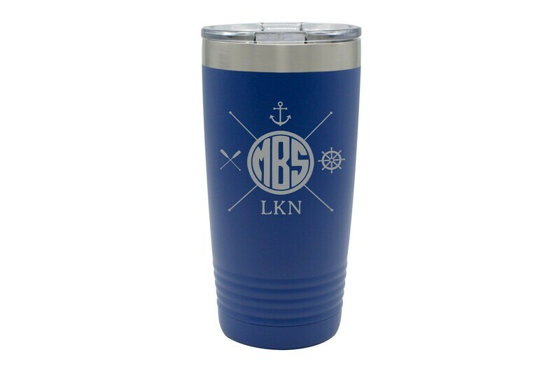 Monogrammed with Nautical Themes Travel Mug 20 oz