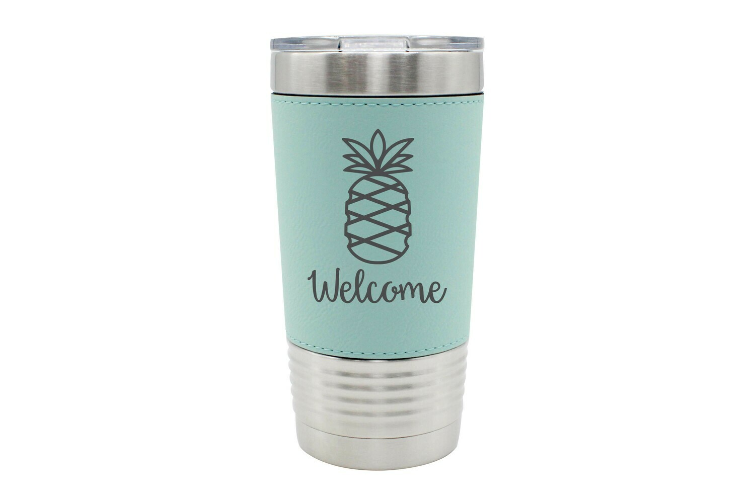 Leatherette 20 oz Pineapple w/Welcome or Your Custom Word Insulated Tumbler