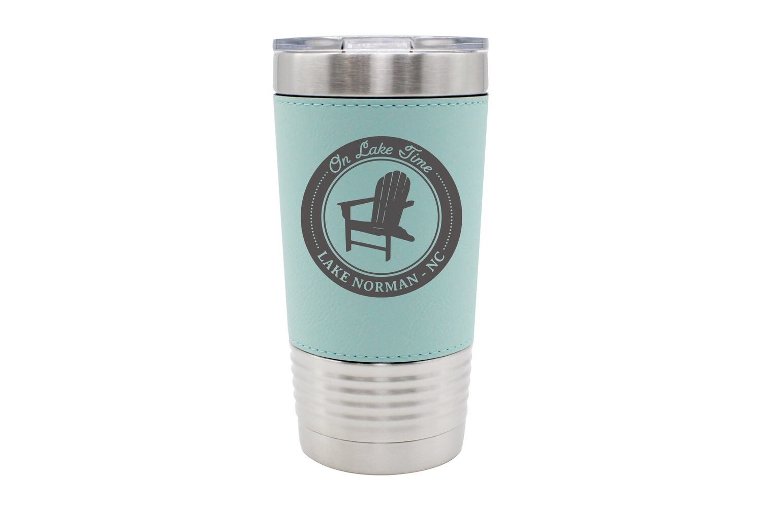 Leatherette 20 oz On Lake Time w/Chair & Customized Location Insulated Tumbler