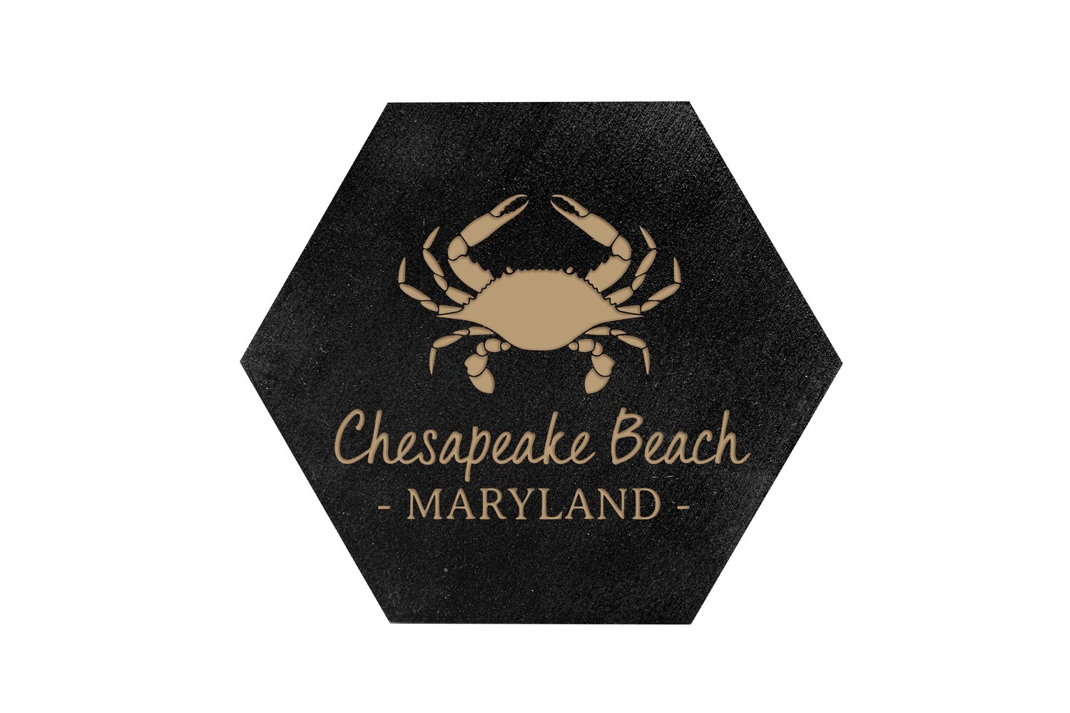 Crab & Customized Location HEX Hand-Painted Wood Coaster Set
