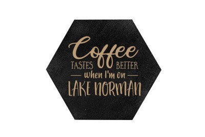 Coffee Tastes better with Customized Location HEX Hand-Painted Wood Coaster Set