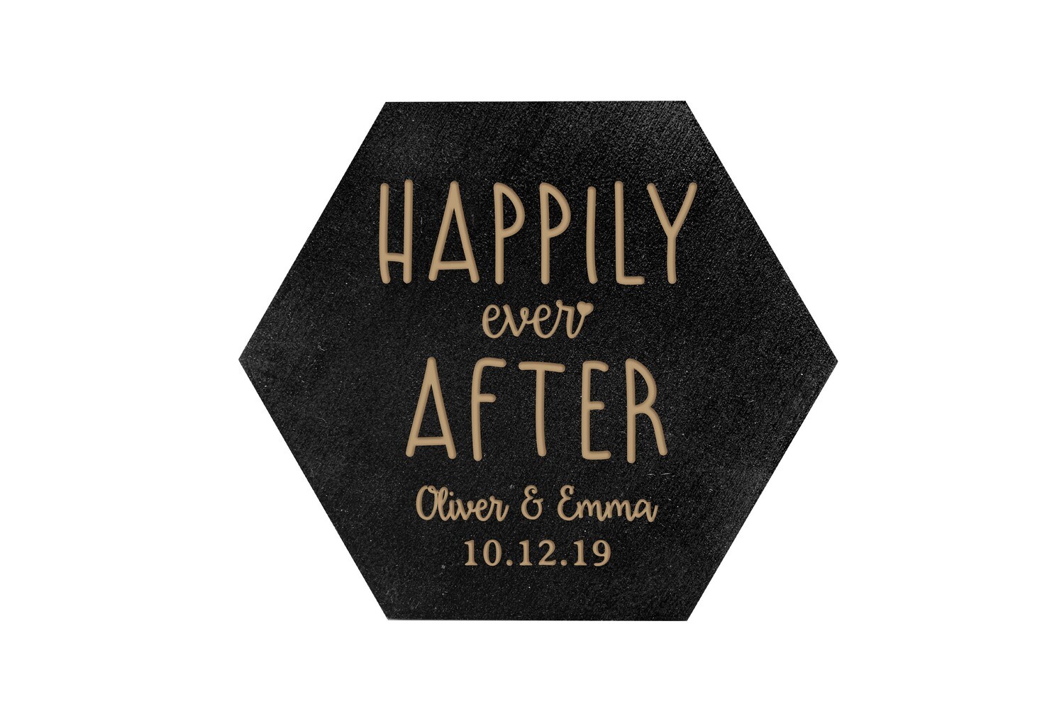 Custom Happily Ever After HEX Hand-Painted Wood Coaster Set