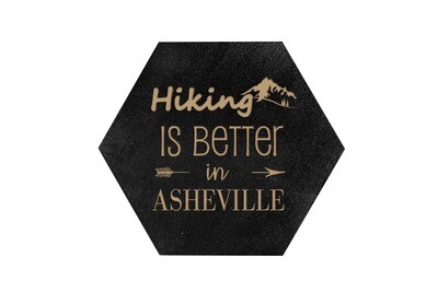 Mountain Hiking Customized with City/Location HEX Hand-Painted Wood Coaster Set