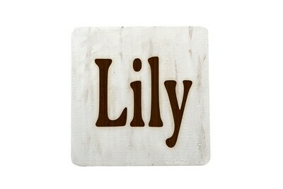 Personalized with Name Hand-Painted Wood Coaster Set