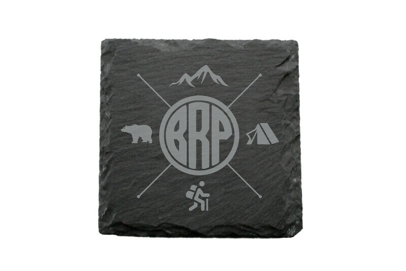 Recreation Themes Customized with Location Abbreviation Slate Coaster Set