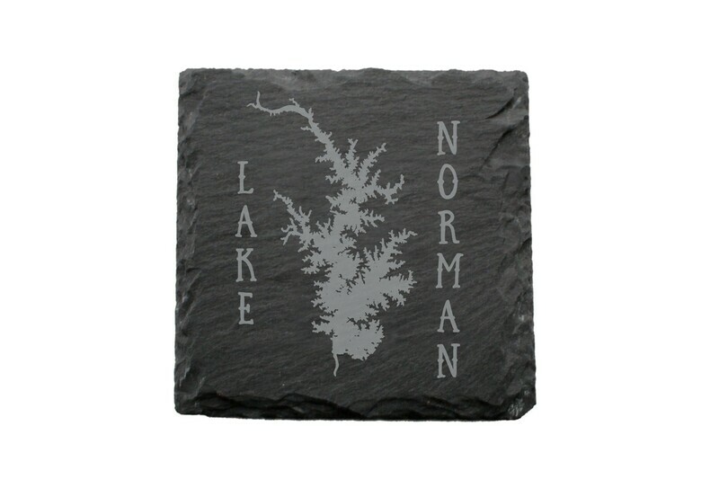 Body of Water & Customized Vertical Location Slate Coaster Set
