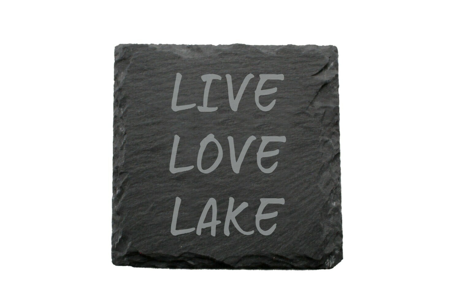 Live Love Lake or Any Custom Words Slate Coaster Set