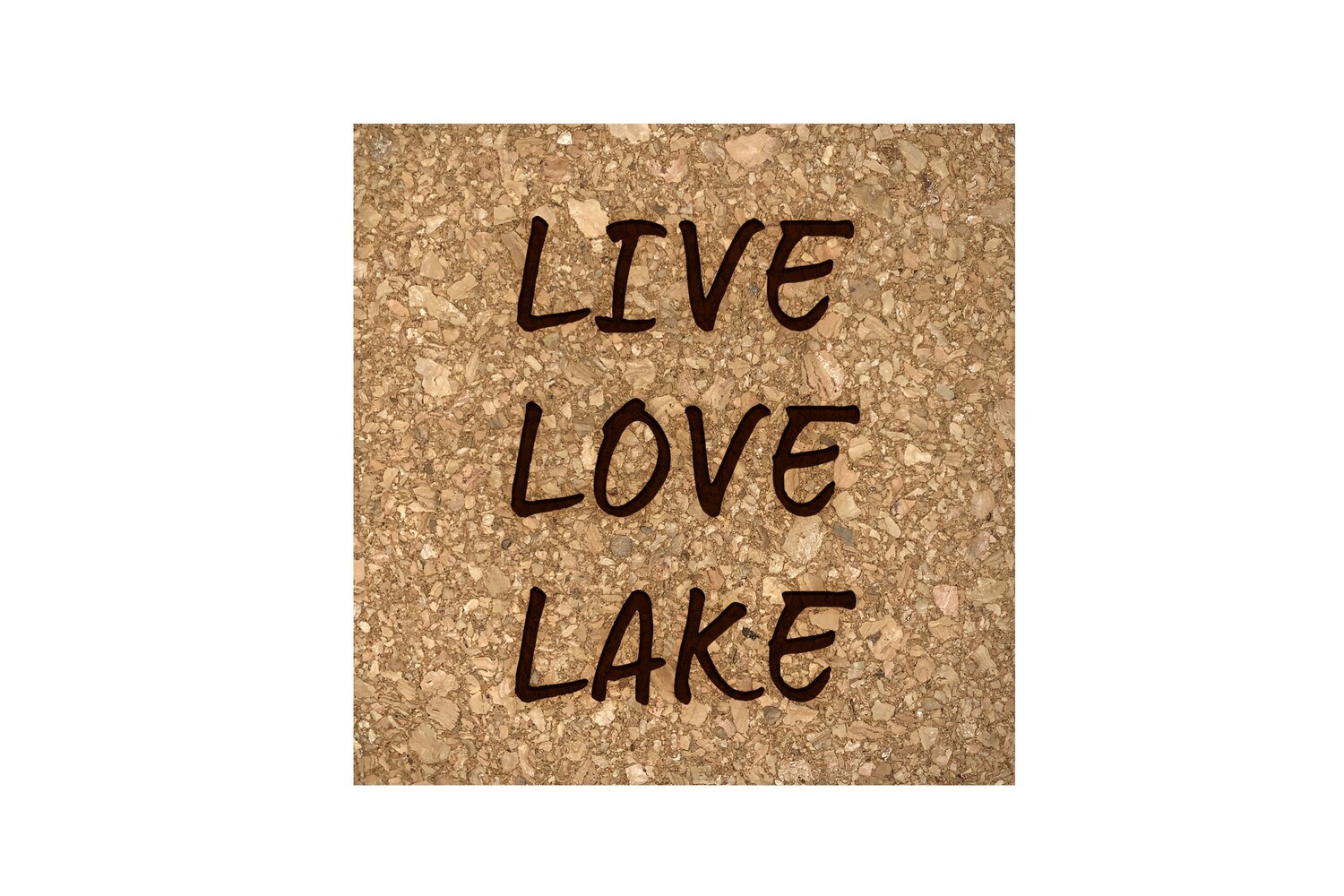 Live Love Lake or Any Custom Words Cork Coaster Set