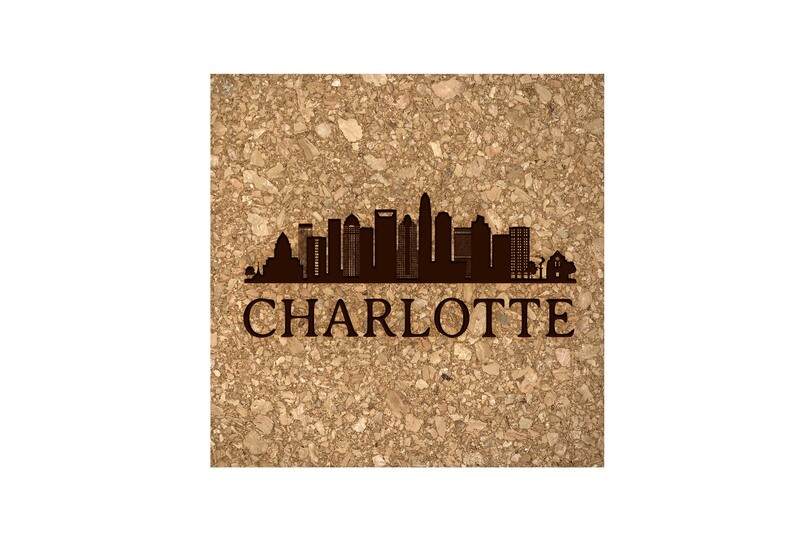 City Skyline on Cork Coaster Set
