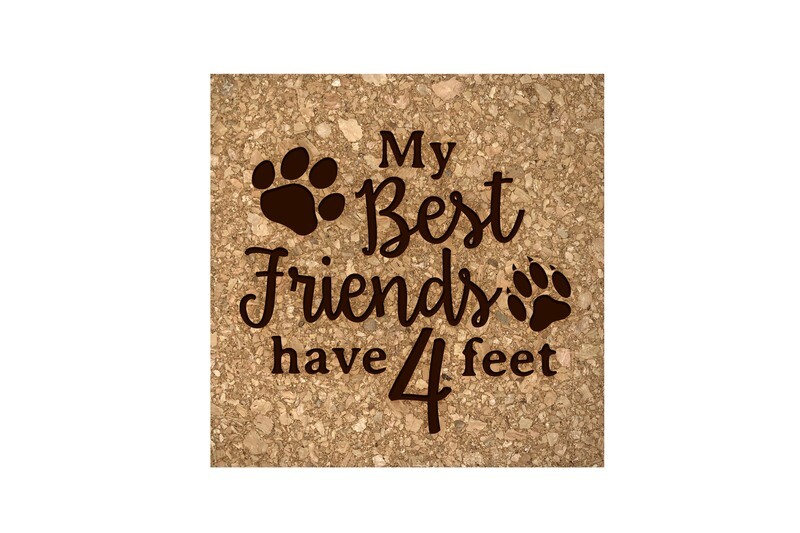 My Best friends have 4 Feet Cork Coaster Set
