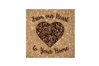 From our Heart to Your Home Cork Coaster Set