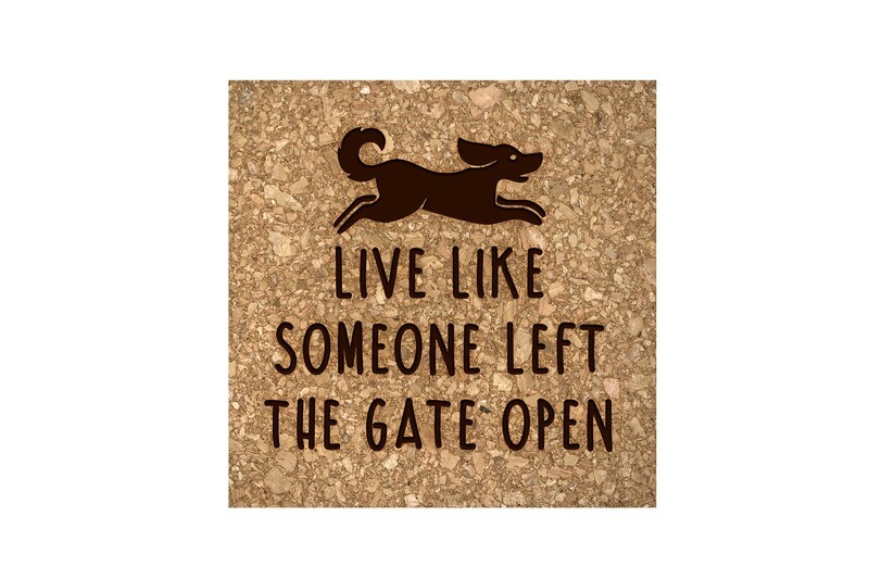 Dog w/Saying Cork Coaster Set