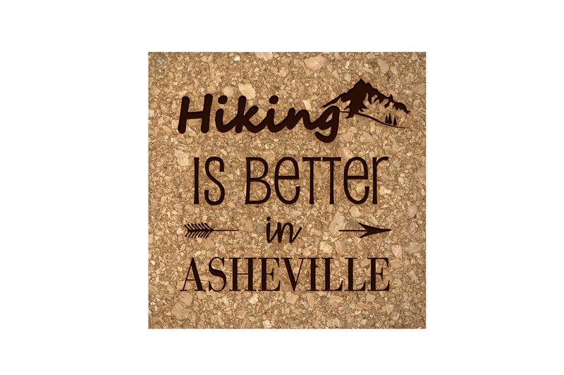 Mountain Hiking Customized with City/Location Cork Coaster Set