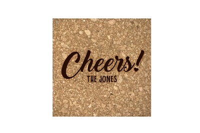 Custom Cheers w/Name Cork Coaster Set