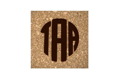 Monogrammed Cork Coaster Set