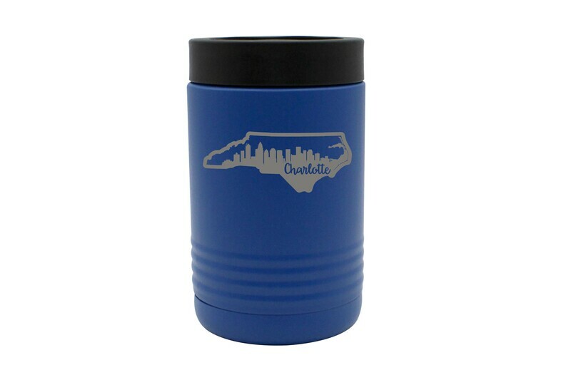 Custom State Shape with City Skyline Insulated Beverage Holder