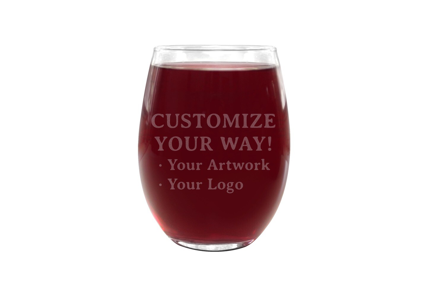 Customize Your Way PLASTIC Stemless Wine Glass 16 oz
