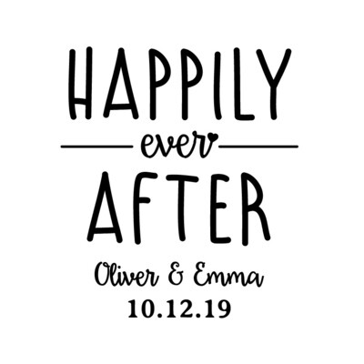 Custom Happily Ever After with Names & Date Pilsner Beer Glass 16 oz