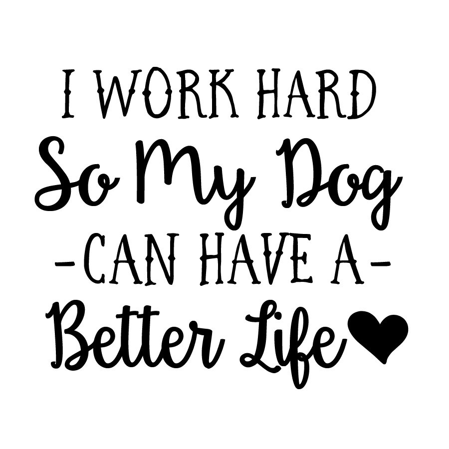 I work hard so my Cat or Dog can have a better life PLASTIC Stemless Wine Glass 16 oz