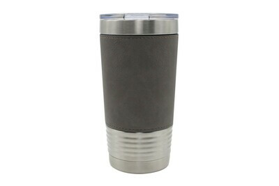 Limited Edition Color Leatherette Gray 20 oz Insulated Tumbler (can be customized)