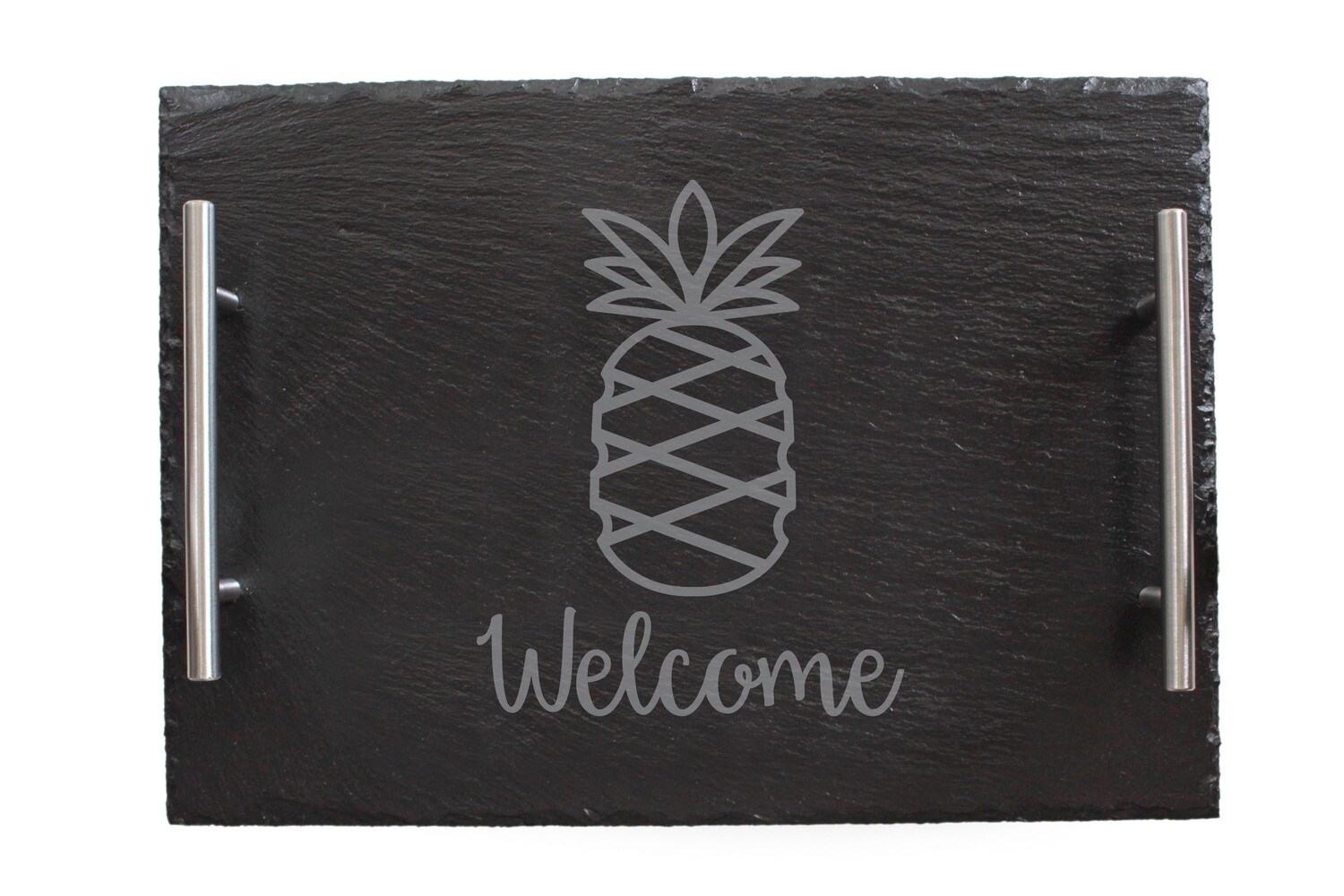 Pineapple w/WELCOME or Custom Word Slate Serving Tray