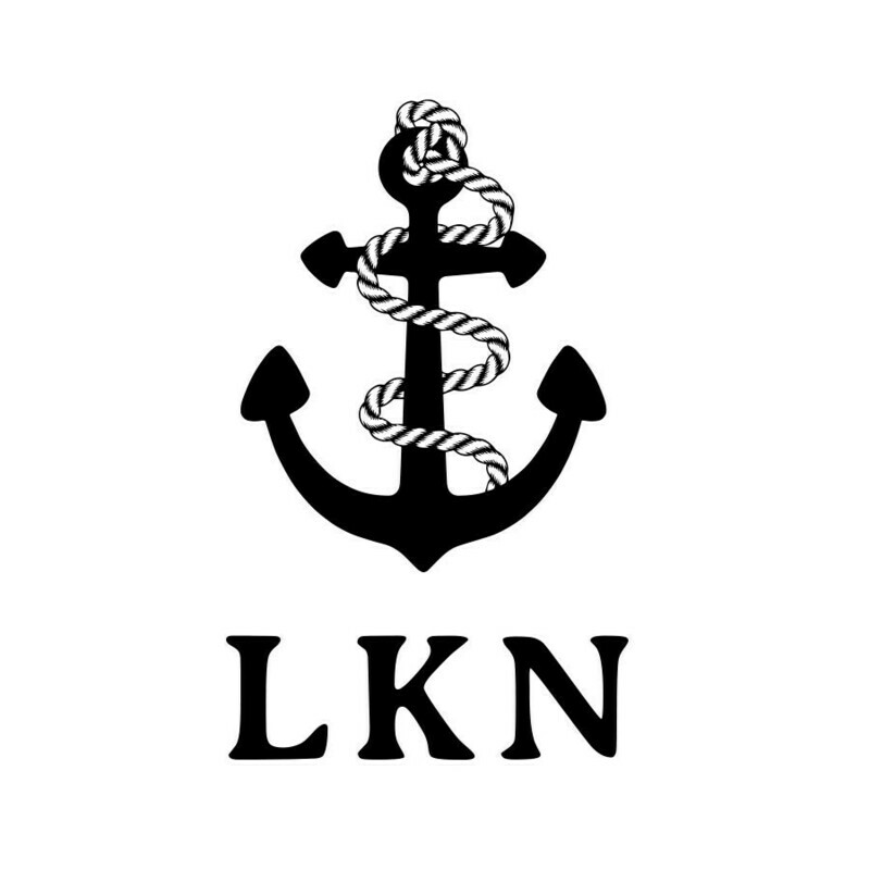 Anchor w/Rope & Custom Location Leatherette Coaster Set