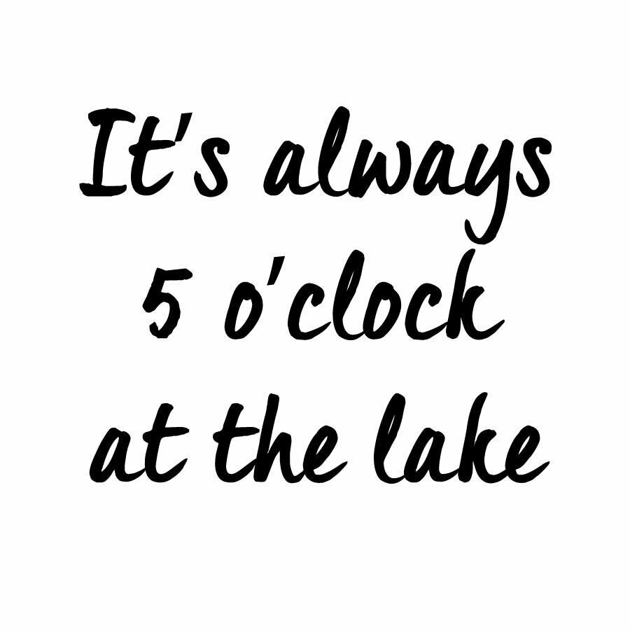 It's always 5 o'clock at the Lake or Beach Leatherette Coaster Set