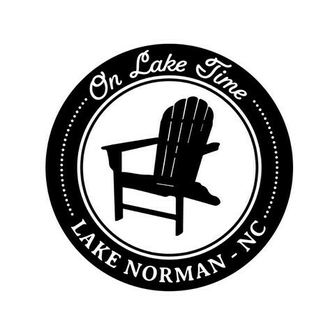 On Lake Time w/Chair & Customized Location Leatherette Coaster Set