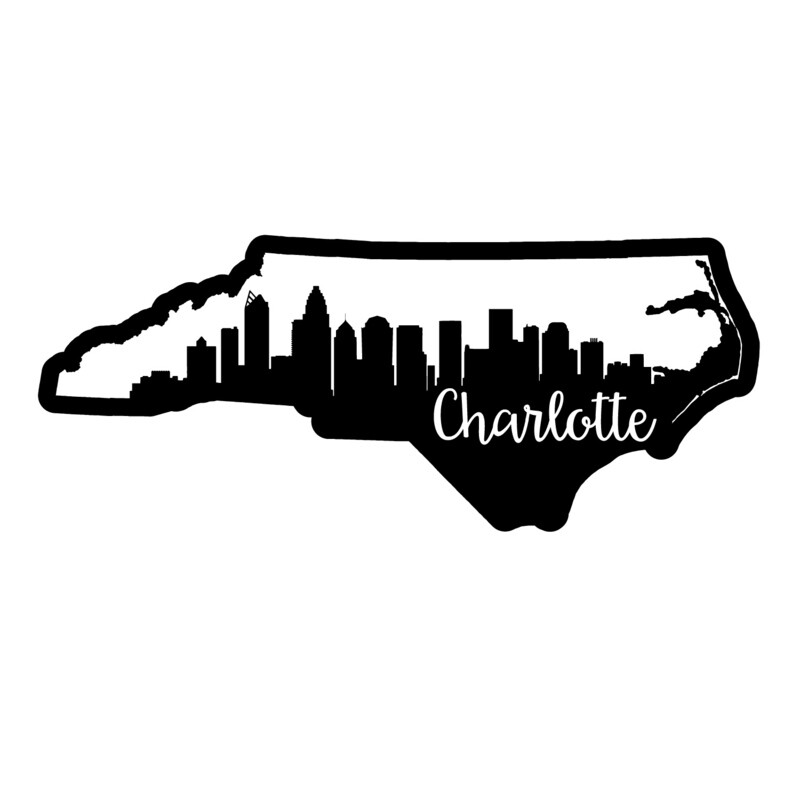 City Skyline inside State Shape on Leatherette Coaster Set