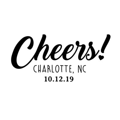 Custom Cheers w/City & State & Date Leatherette Coaster Set