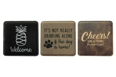 Leatherette Coasters ($25 for Set of 4)
